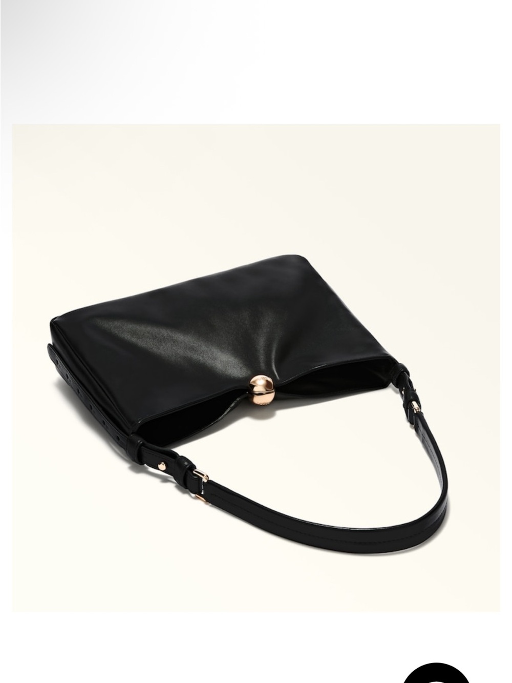 Furla Black Shoulder Bag with Gold Accent